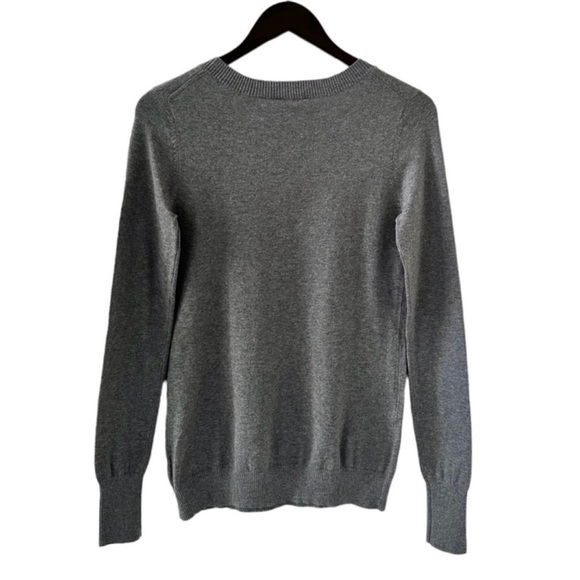 Express Grey Crewneck Long Sleeve Sweater with Silver Stud Detail Size Small - Picture 4 of 6